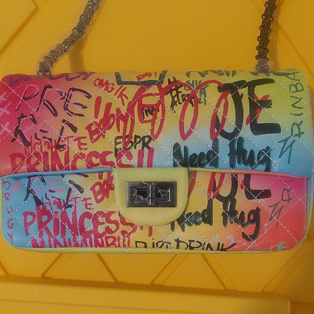 Colorful Graffiti Print Women's Bag